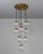 Brass & Glass Globe Cluster Chandelier, 10-Light Cascading Pendant by Schwung For Sale - Image 9 of 12