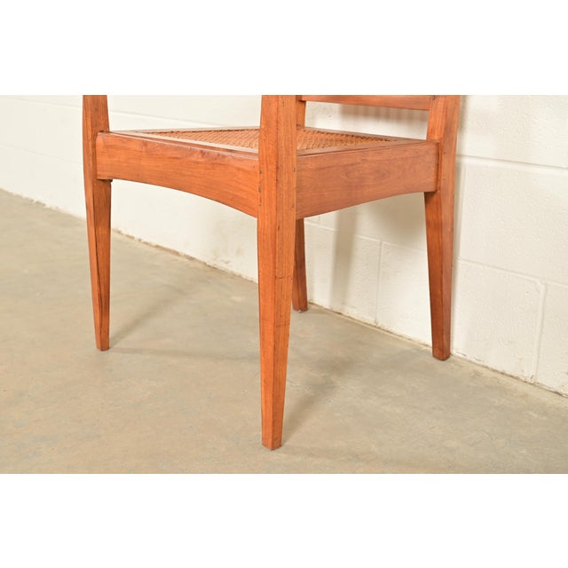 Stickley Style Arts & Crafts Teak and Cane Dining Chairs, Set of Six For Sale - Image 10 of 13