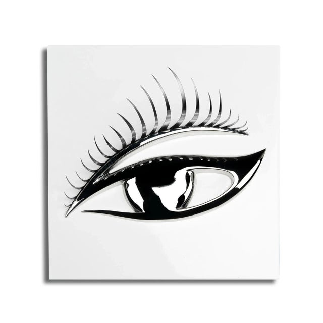 White & Silver Wall Panel with 3D Eye from VGnewtrend For Sale - Image 4 of 4