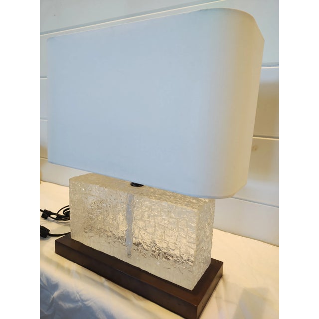 Baker's Carved Ice Table Lamp from McGuire's Robert Kuo Collection. Features include hand-carved rock crystal on copper...
