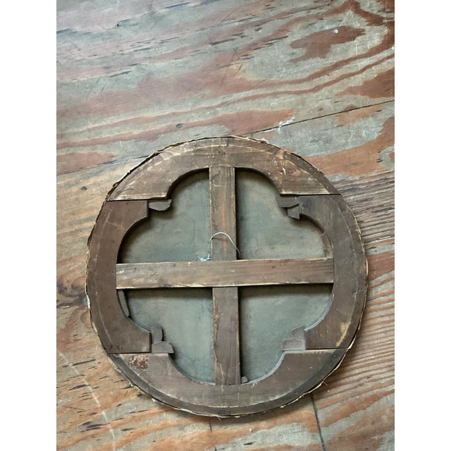 Vintage Boho Mosaic Medallion Original Oil Painting on Canvas For Sale In West Palm - Image 6 of 7