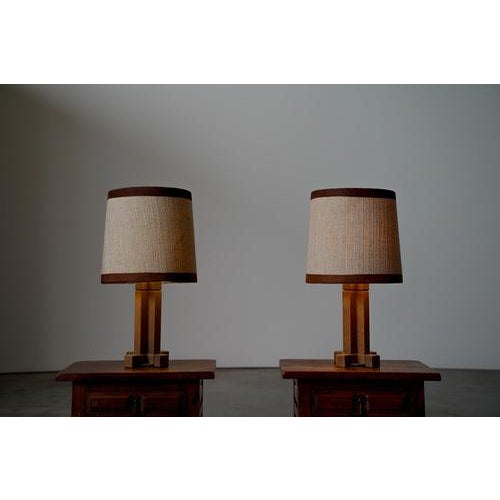 Wood Vintage German Oak Table Lamps, 1970s, Set of 2 For Sale - Image 7 of 7