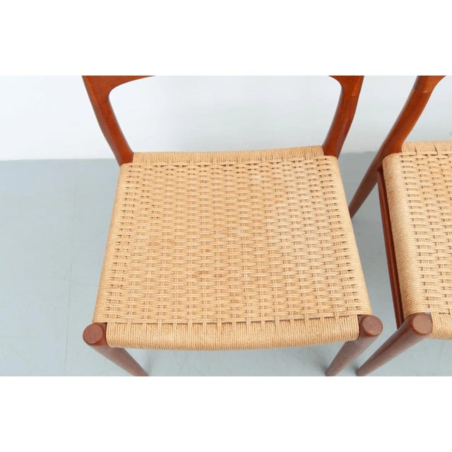 Vintage Dining Chairs in Teak by Niels Otto Møller for J. L. Møller Möbelfabrik, 1950s, Set of 4 For Sale - Image 6 of 17