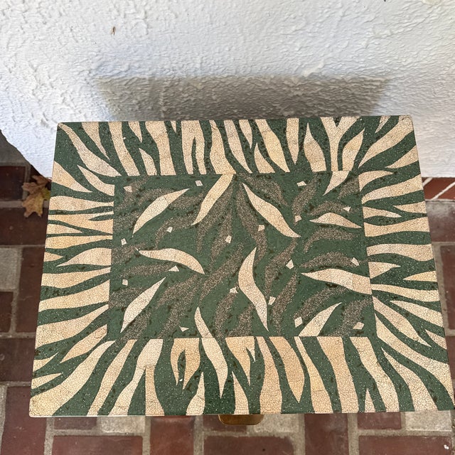 Wood 1980s Maitland Smith Box on Stand Side Table With Lions For Sale - Image 7 of 11