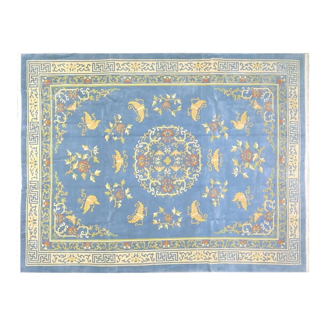 Vintage Chinese Art Deco Hand Knotted Wool Rug,08'06'' X 11'04'' For Sale