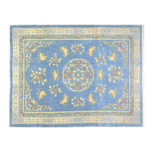 Vintage Chinese Art Deco Hand Knotted Wool Rug,08'06'' X 11'04''