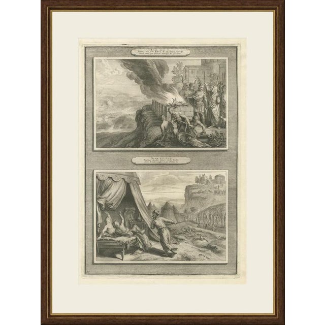 This original copper engraving from Pieter Mortier's illustrated Bible, published in Amsterdam circa 1700, shows two Old...