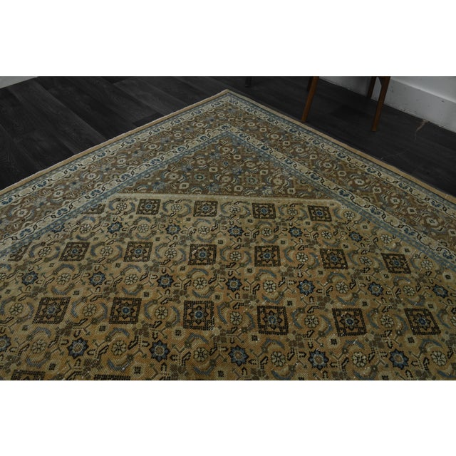 Persian 1970s Vintage Persian Handmade Wool Cotton Brown Area Rug For Sale - Image 3 of 11