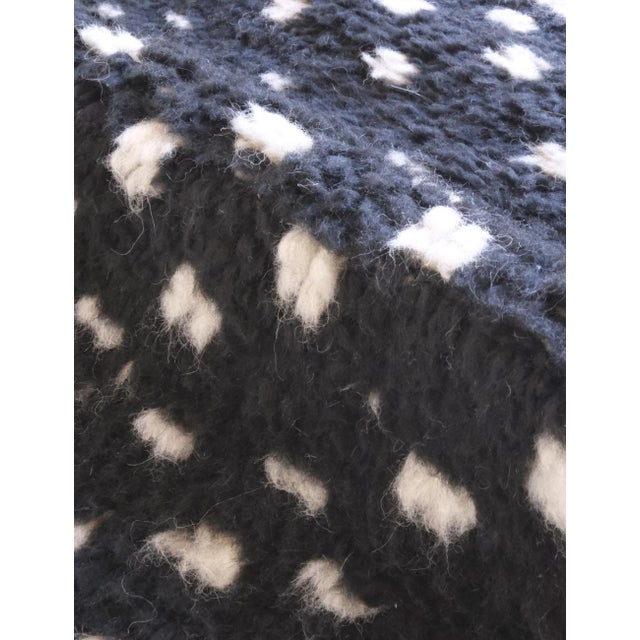 Mid-Century Modern Black Moroccan Rug - 6.9 X 6.2 Ft For Sale - Image 3 of 8