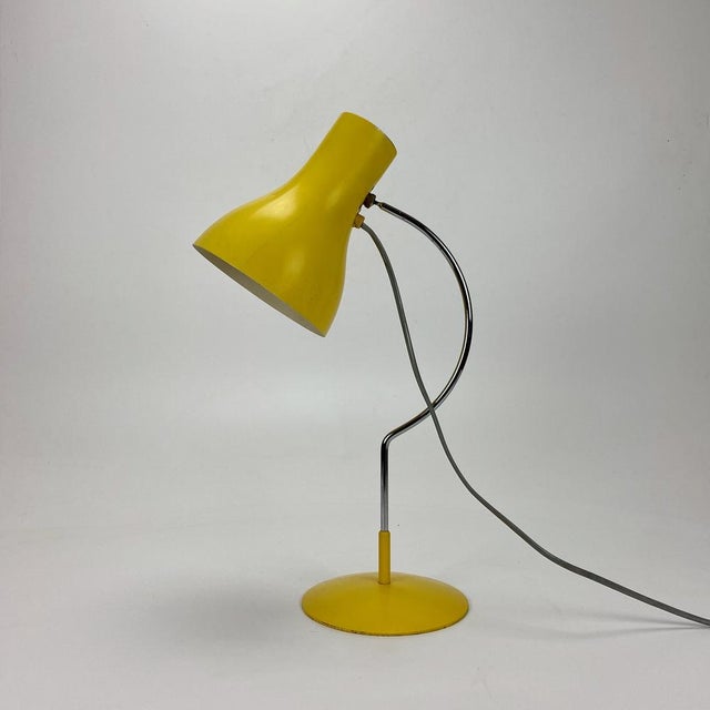 Metal Yellow Desk Lamp by Josef Hurka for Napako, Czechoslovakia, 1960s For Sale - Image 7 of 8