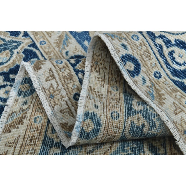 1970s Vintage Persian Handmade Wool Cotton Beige Area Rug For Sale - Image 9 of 11