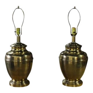 Vintage Mid Century Vase Bullet Shape Table Lamps- a Pair For Sale