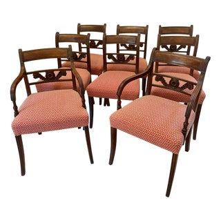 Antique Regency Mahogany Dining Chairs, 1830s, Set of 8 For Sale
