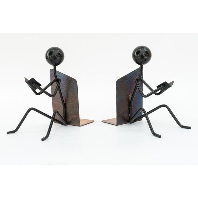 Vintage Hammered Bookends, 1950s, Set of 2 For Sale - Image 9 of 13