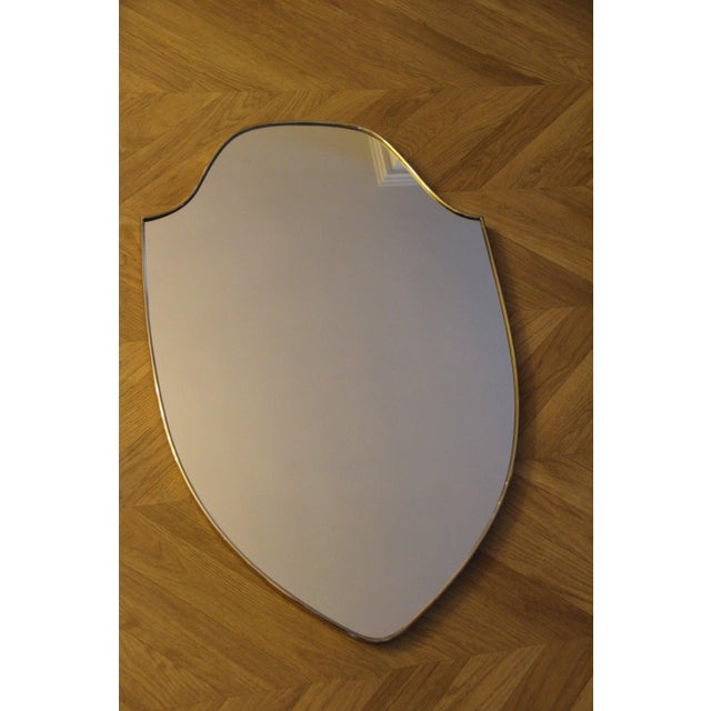 Brass Wall Mirror in the style of Gio Ponti, 1950s For Sale - Image 4 of 18