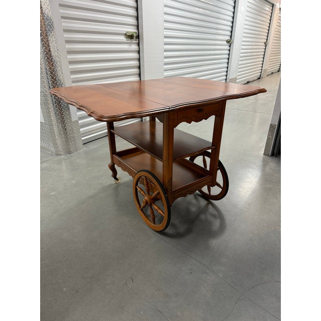 Mid Century Drop Leaf Tea/Serving Cart For Sale - Image 4 of 7