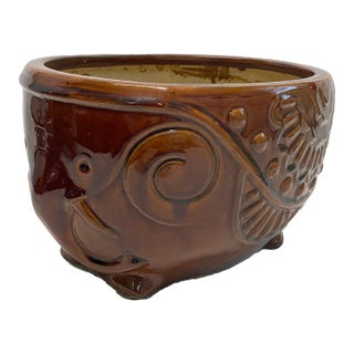 1960s Mid-Century Elephant Planter Cachepot – Folk Art Ceramic Animal Planter For Sale