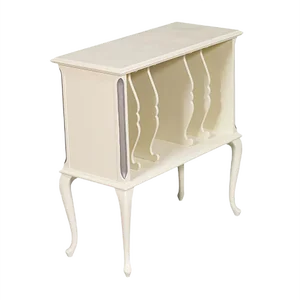 Italian Art Nouveau Painted Walnut Magazine or Record Cabinet