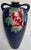 Antique Japanese Satsuma Style Moriage Cobalt Blue Floral Double Handle Vase For Sale In Miami - Image 6 of 9