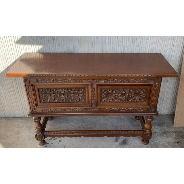 1930s 1930s Spanish Walnut Console Chest For Sale - Image 5 of 11