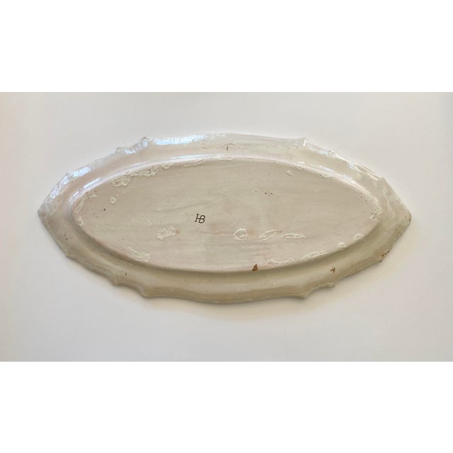 Antique French Faience Hb Quimper Large Fish Platter 24" 19th C. For Sale - Image 4 of 8
