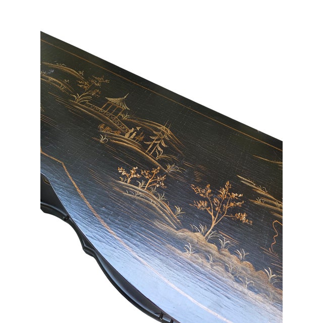 1990s Ethan Allen Vivianne Serpentine Console Buffet Sideboard Credenza Chinoiserie For Sale - Image 11 of 18