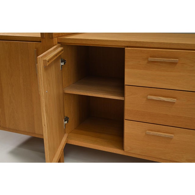 Brown Large Brustalist Oak Sideboard, Belgium, 1990s For Sale - Image 8 of 9