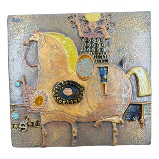 Rider Wall Plate by Stig Lindberg for Gustavsberg, 1960s For Sale