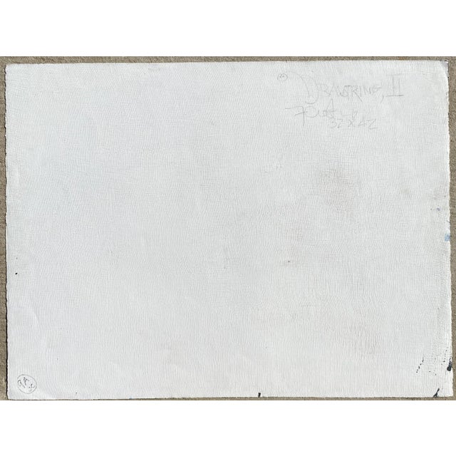 1980s Drawstring Abstract Acrylic Painting For Sale - Image 6 of 6