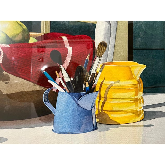 Michael Beck, Large Photo Realist Pop Art Watercolor Painting Children's Toys Teddy Bear Block, 1986 For Sale - Image 18 of 18