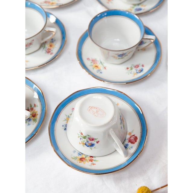 Porcelain Coffee Service for 10 from Gaucher Blin, Vierzon, France, 1920s-1930s, Set of 23 For Sale - Image 3 of 10
