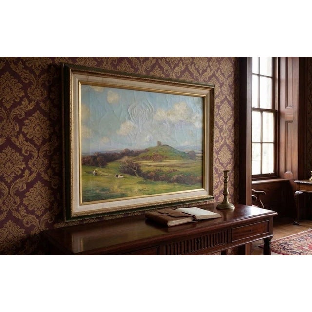 Brown 19th Century Scottish Landscape Oil Painting of Dunure Castle Ruin on a Hillside by Taylor Brown (Exhibited Rsa) For Sale - Image 8 of 8