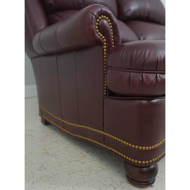 1990s Hancock & Moore Burgundy Leather Loveseat Sofa For Sale - Image 5 of 18