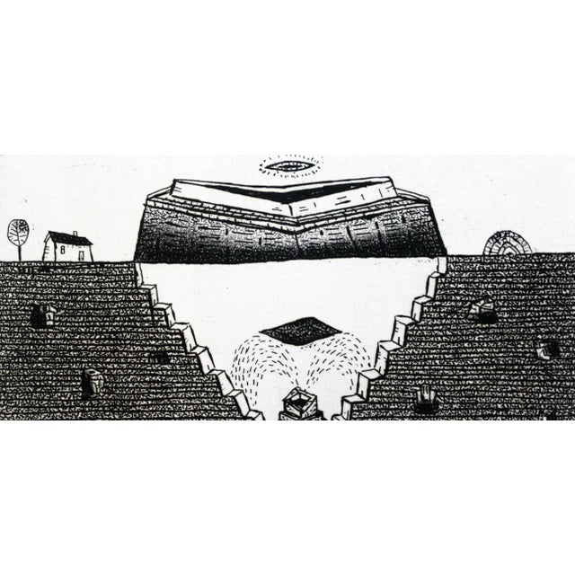 Jerzy Dmitruk, a Ray of Hope Hovering Over the Fragile Structure of the World A Home Gold and Diamond Mine, 2015, Etching & Paper For Sale - Image 3 of 7