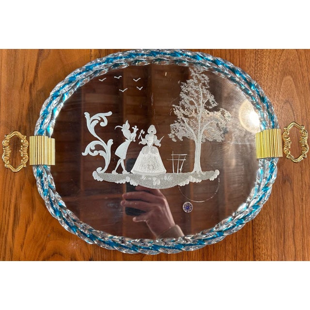 Murano, Venini & Co. Vintage Italian Murano Tray by Venini 1940 For Sale - Image 4 of 8