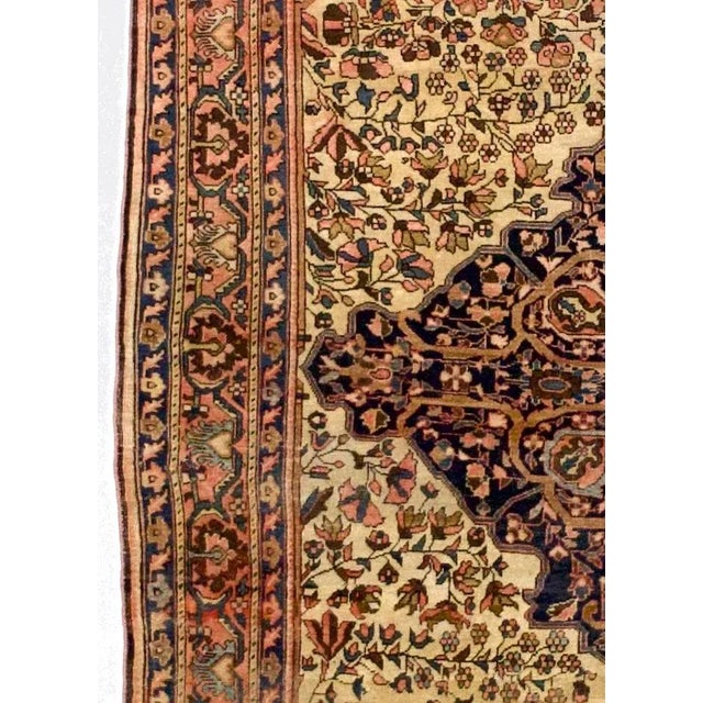 Late 19th Century Antique Persian Farahan Sarouk Rug 4'7" X 6’5" For Sale - Image 5 of 5