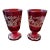 Antique Bohemian Glass Moser Ruby Goblets- a Pair For Sale