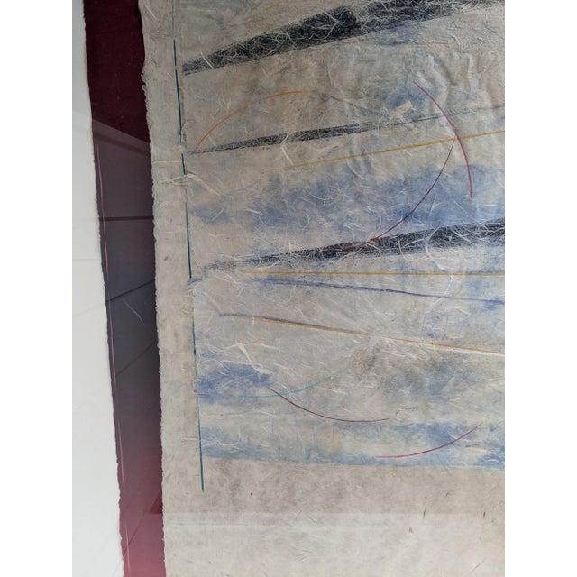 Paper Scott Sandell Monumental Mixed Media Framed Abstract Art For Sale - Image 7 of 10