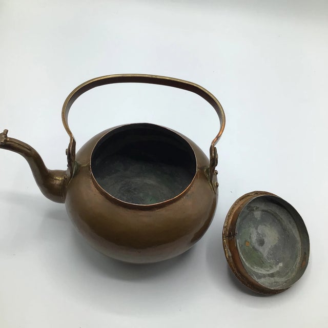 Hand Hammered 1880's Copper Tea Pot For Sale - Image 11 of 13