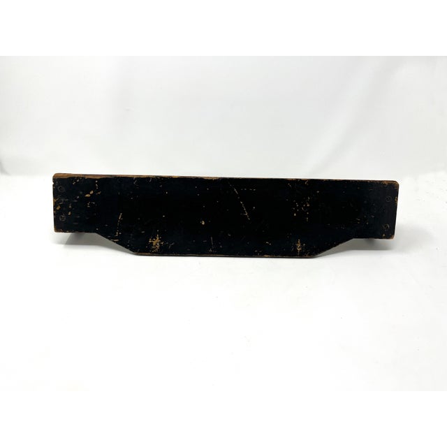 Antique Folk Art Hand-Painted Black Towel Hanger Holder Bar Rack, Wall Mount For Sale - Image 10 of 10