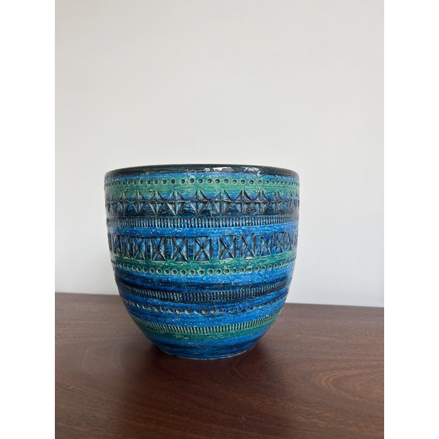 Blue Bitossi Flowerpot by Aldo Londi for Bitossi, 1960s For Sale - Image 8 of 8