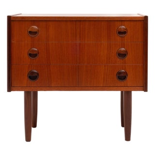 Danish Mid-Century Three-Drawer Teak Chest / Nightstand 1960s For Sale