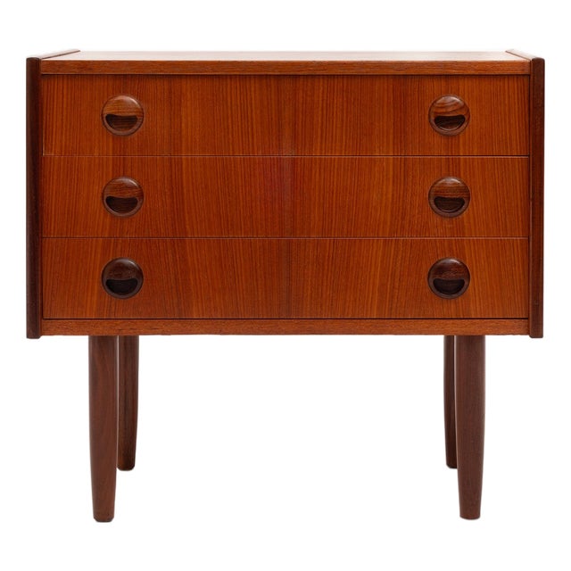 Danish Mid-Century Three-Drawer Teak Chest / Nightstand 1960s For Sale