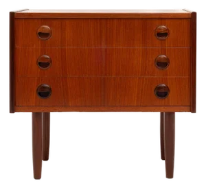 Danish Mid-Century Three-Drawer Teak Chest / Nightstand 1960s