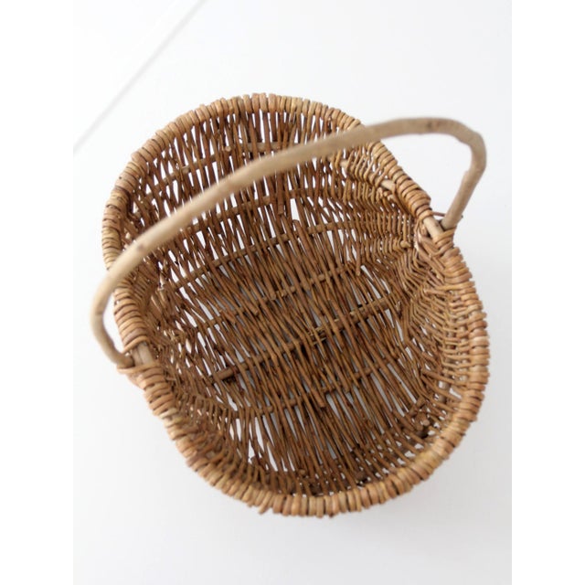 Vintage Wicker Gathering Basket For Sale - Image 14 of 14