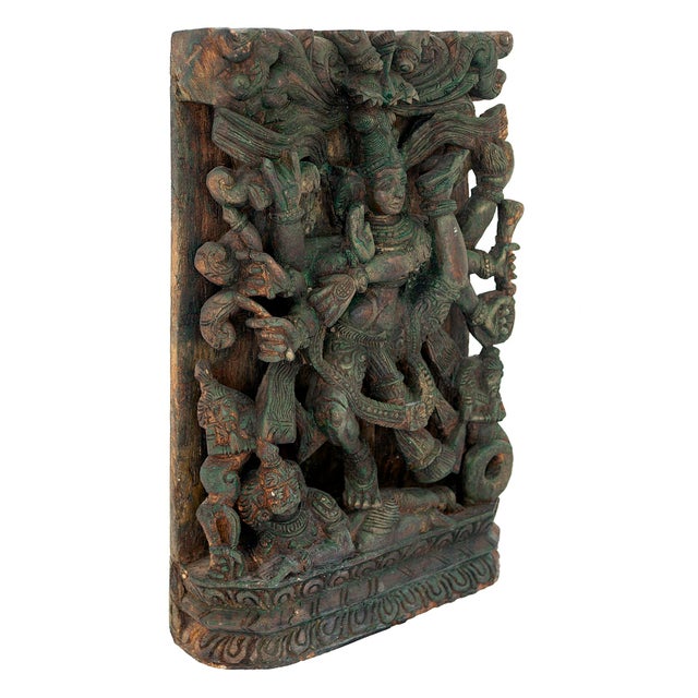 Vintage Hindu WoodCarving India For Sale - Image 4 of 7