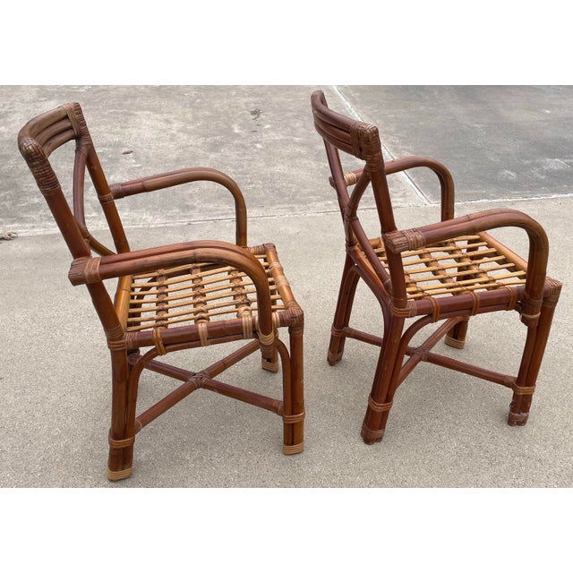 Wood Vintage Paul Frankl Style Side Arm Chairs For Sale - Image 7 of 7