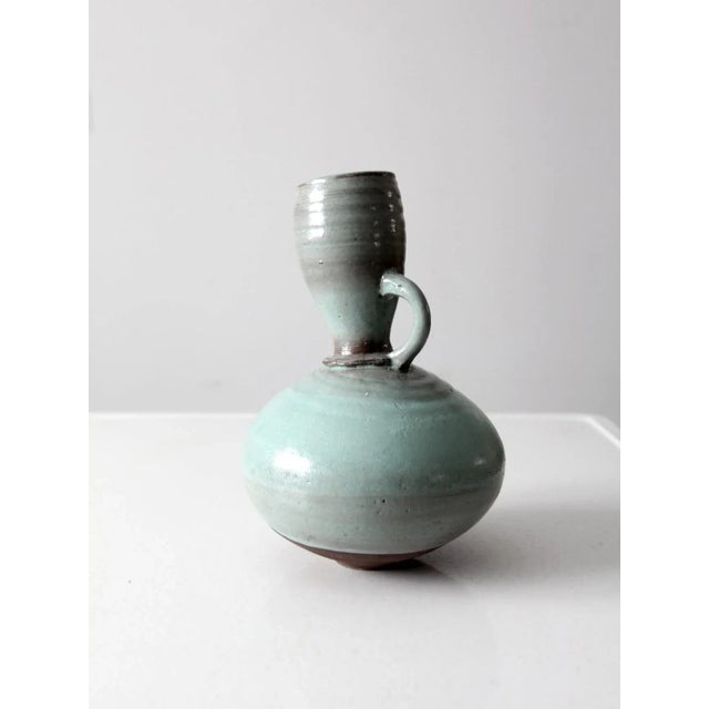 Late 20th Century Vintage Studio Art Pottery Pitcher For Sale - Image 5 of 11