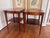 Absolutely beautiful pair of vintage early to mid 20th century letter top end tables with original leather tops and brass...