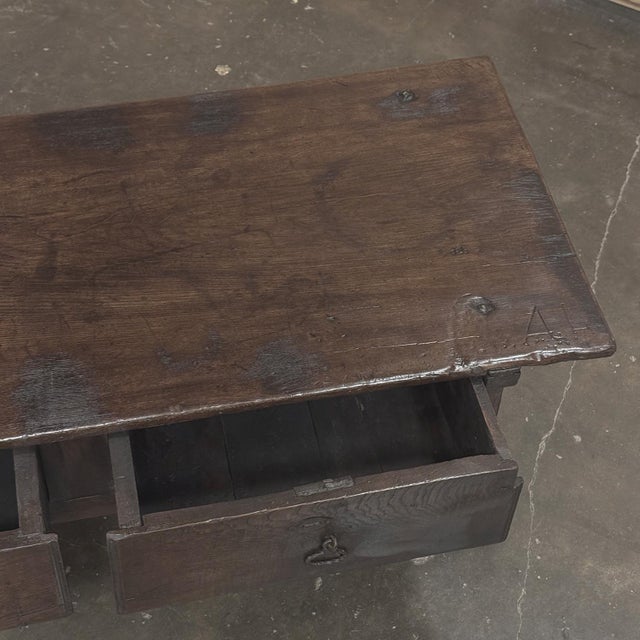 17th Century Rustic Spanish Oak Coffee Table With Hand Forged Hardware For Sale - Image 17 of 18
